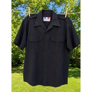 Flying Cross Uniform Shirt Mens XL Navy Short Sleeve Security Police USA